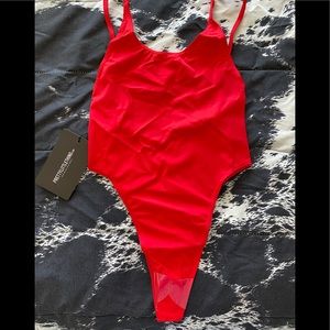 Pretty little thing minimal red one piece.